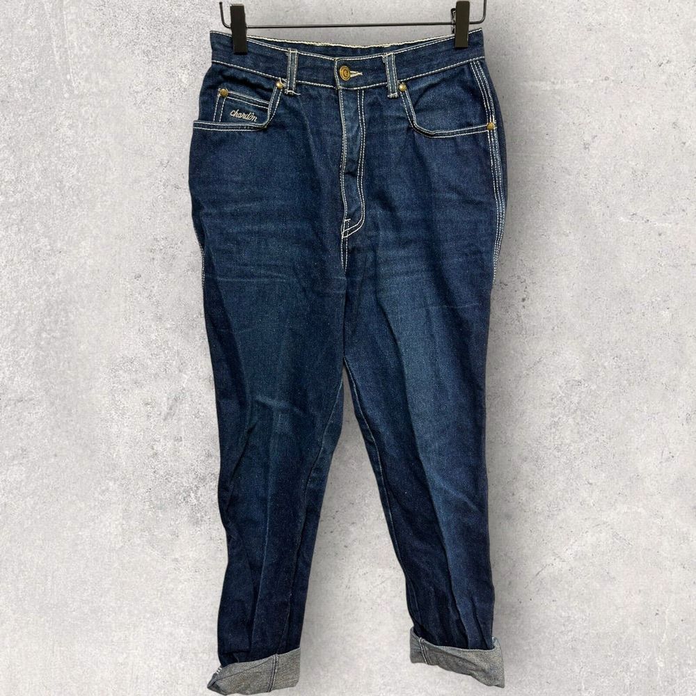 Vtg Chardon Paris Womens Denim Jeans Straight Leg 1970s/80s Dark Wash